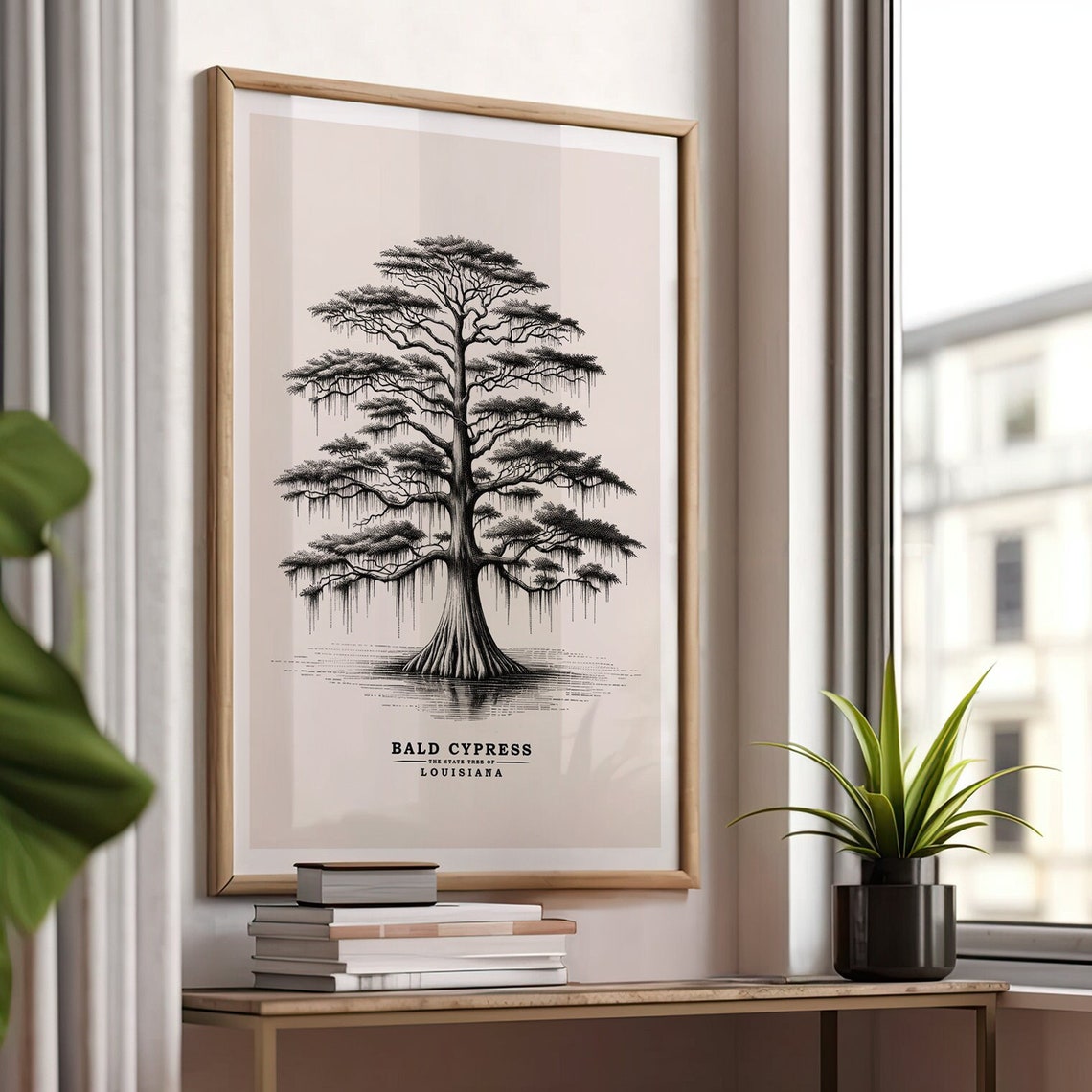 Louisiana Bald Cypress Vintage Botanical Sketch Minimalist Poster