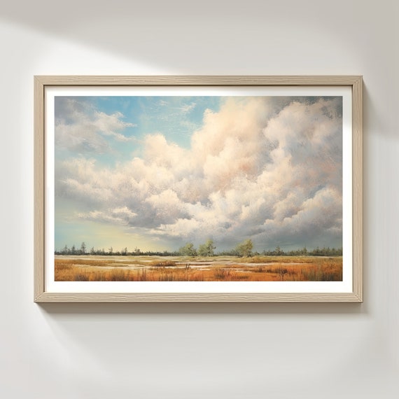 Watercolor Skyscape Artwork Instant Sky Cloudscape Clouds