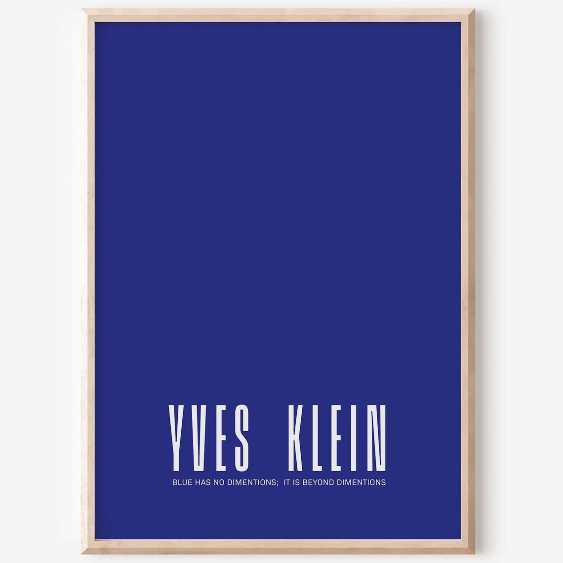 Yves Klein Monochrome Blue Full Field Minimalist Bold Art Poster