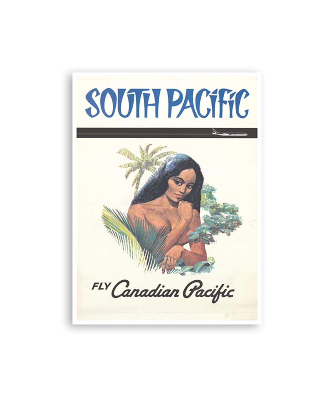 South Pacific Vintage Canadian Pacific Airline Island Travel Poster