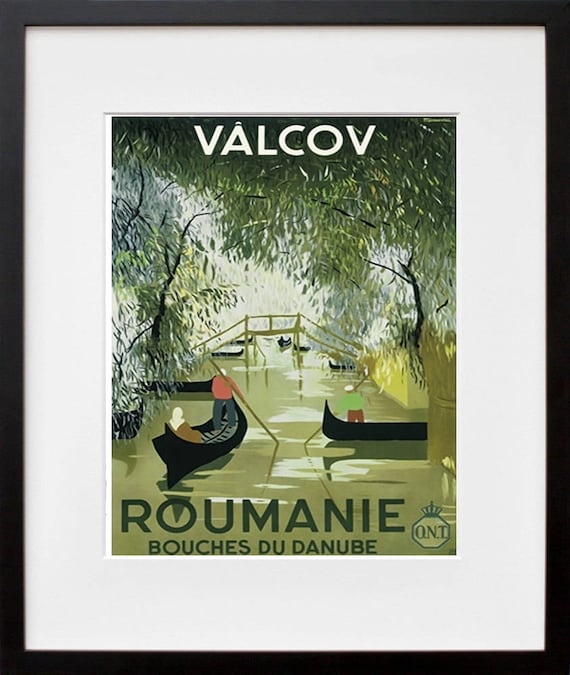 Romania Vintage Travel Poster, Home Decor Print
