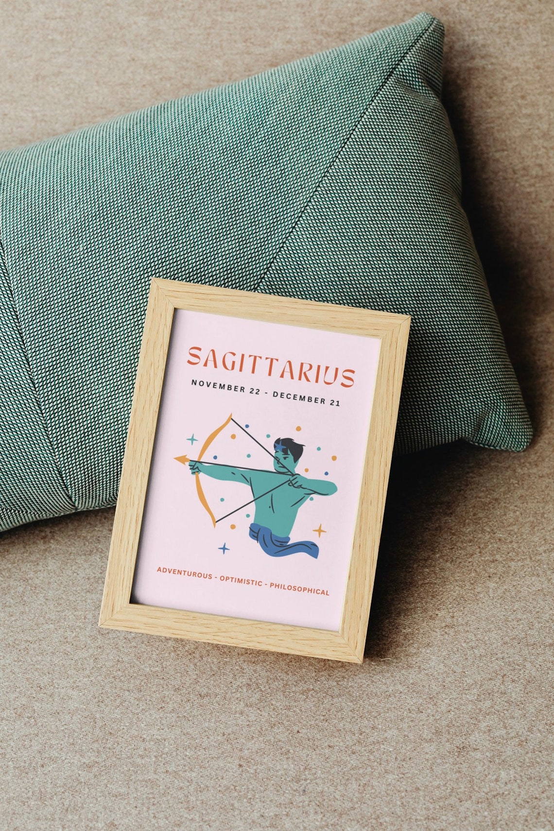 Sagittarius Zodiac Archer Horoscope Birthday Gift Art Poster - Image 2
