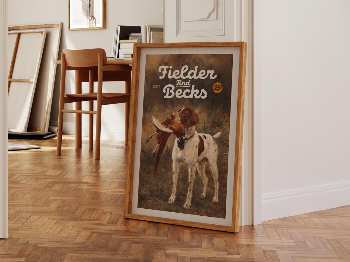 Retro Hunting Dog Art Print, Vintage Outdoorsman Decor - Image 3