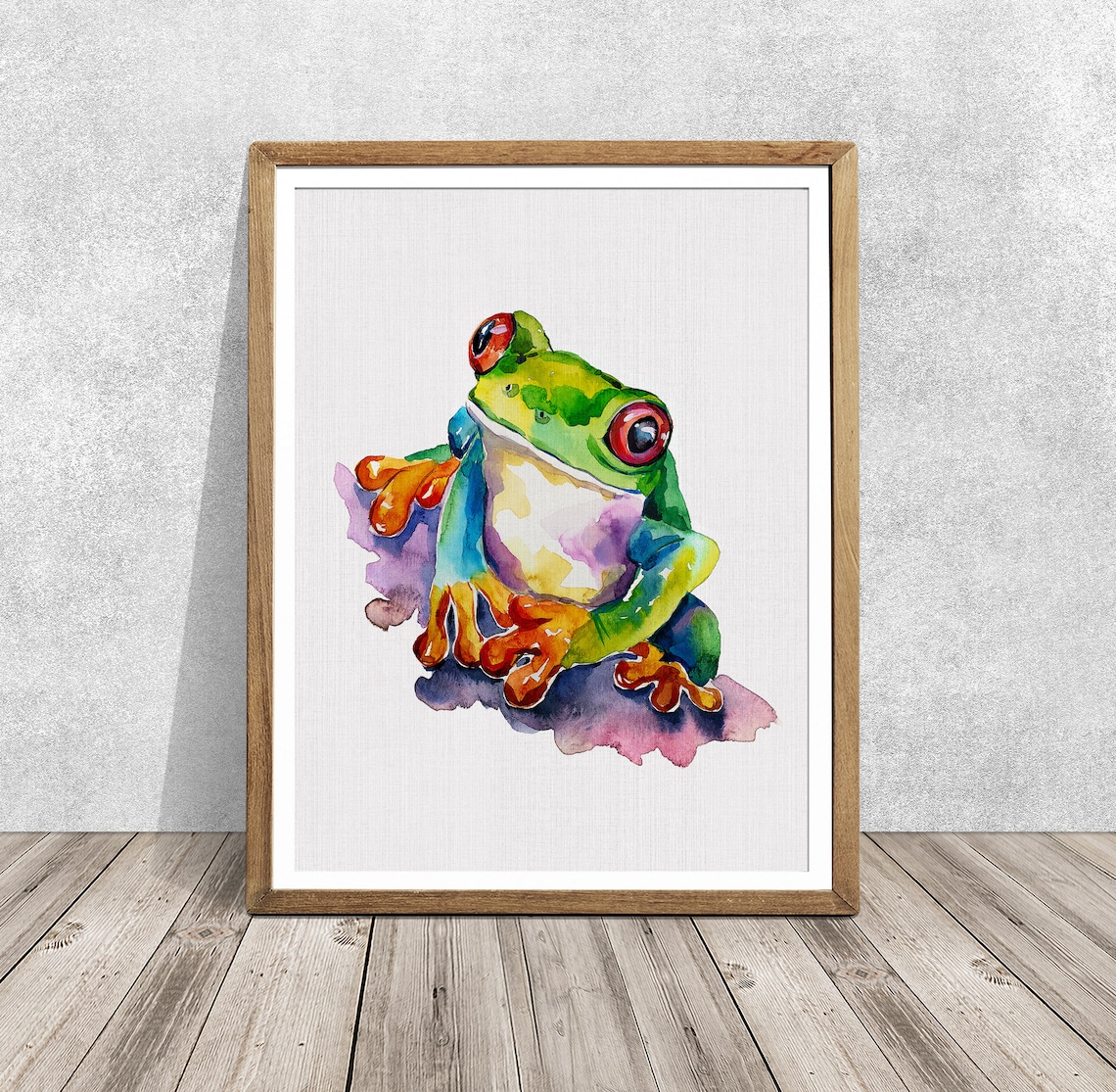 Red-Eyed Tree Frog Watercolor Art Print, Amphibian Decor - Image 3