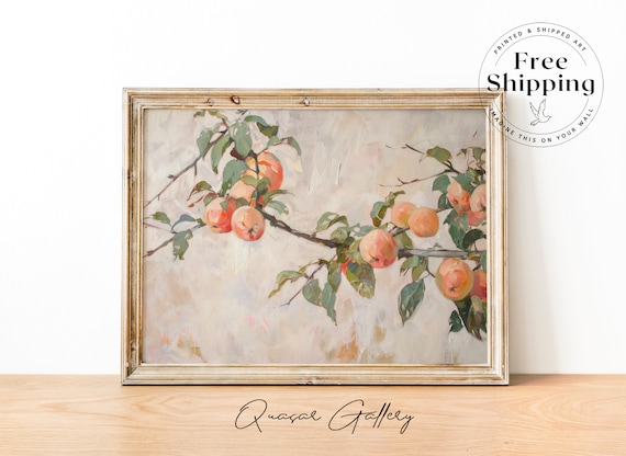 Botanical Fruit Branch Painting, Vintage Art Print