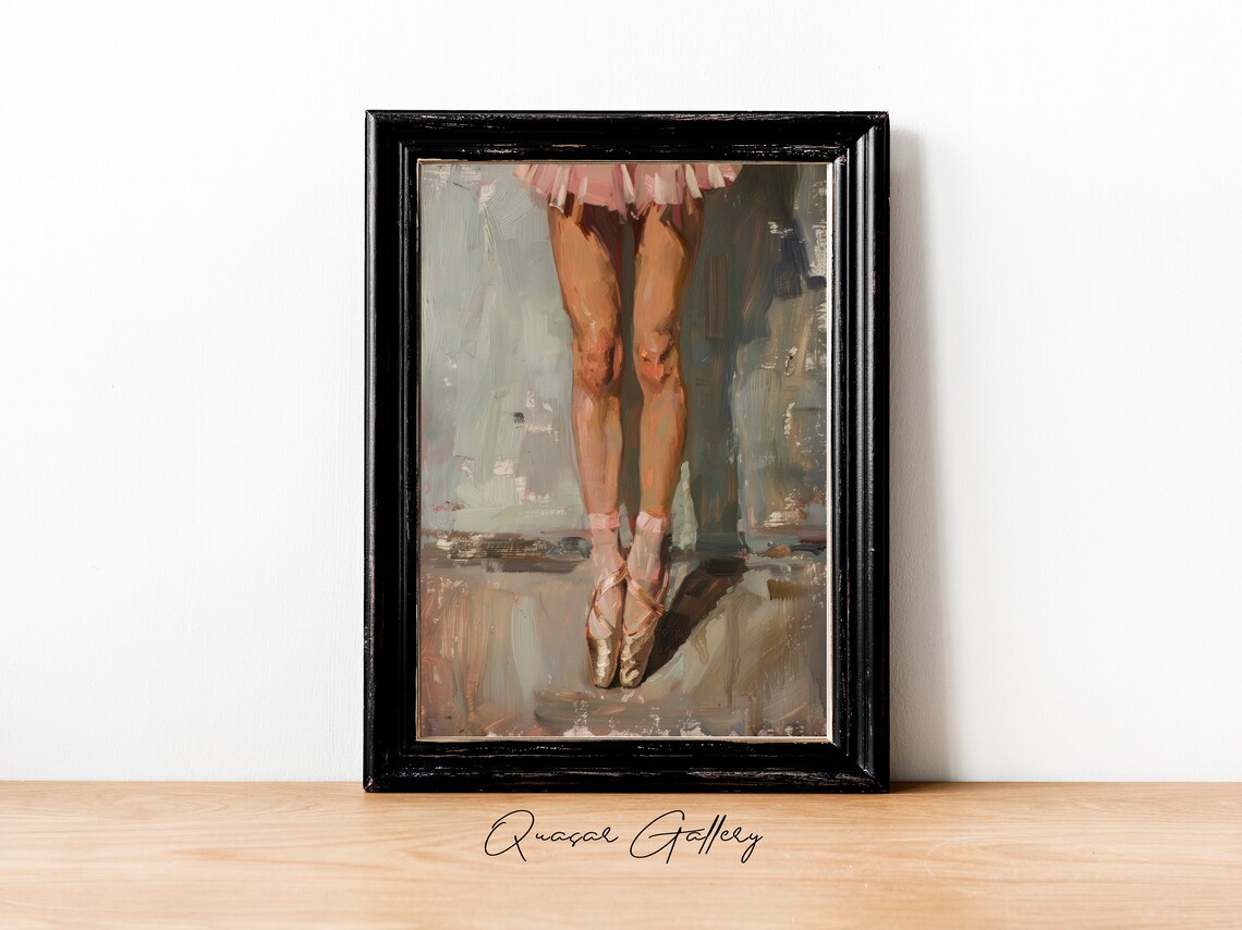 Ballerina Oil Painting, Preppy Girly Room Decor - Image 2