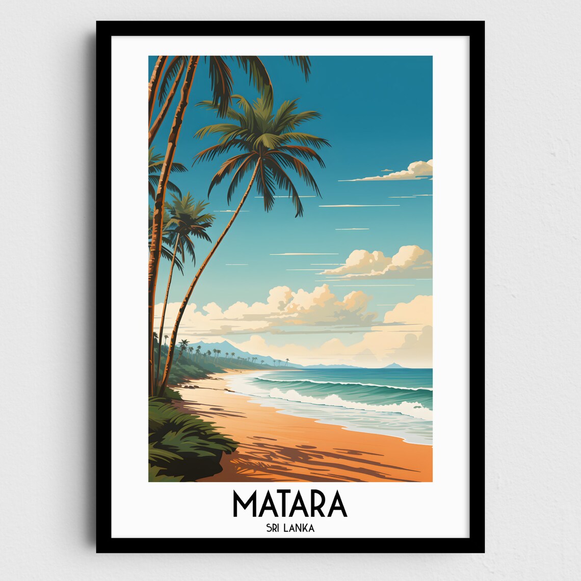 Matara Travel Poster, Sri Lanka Asia Home Decor