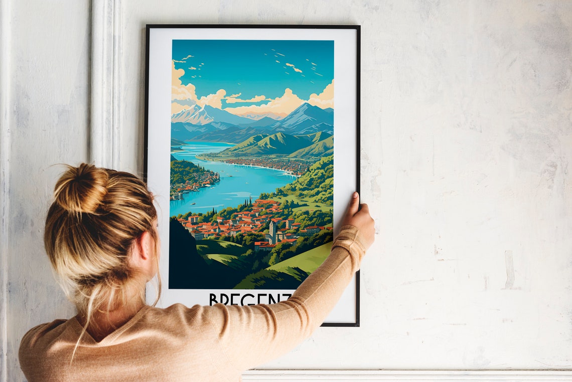 Bregenz Austria Lake Constance Alpine Town Retro Travel Poster - Image 2