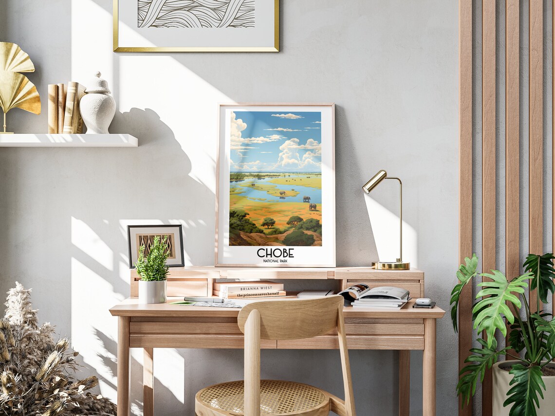 Chobe National Park Travel Poster, Botswana Painting - Image 3