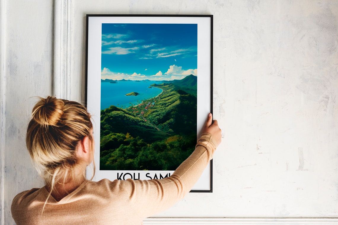 Koh Samui Thailand Tropical Island Coast Aerial Beach View Poster - Image 2