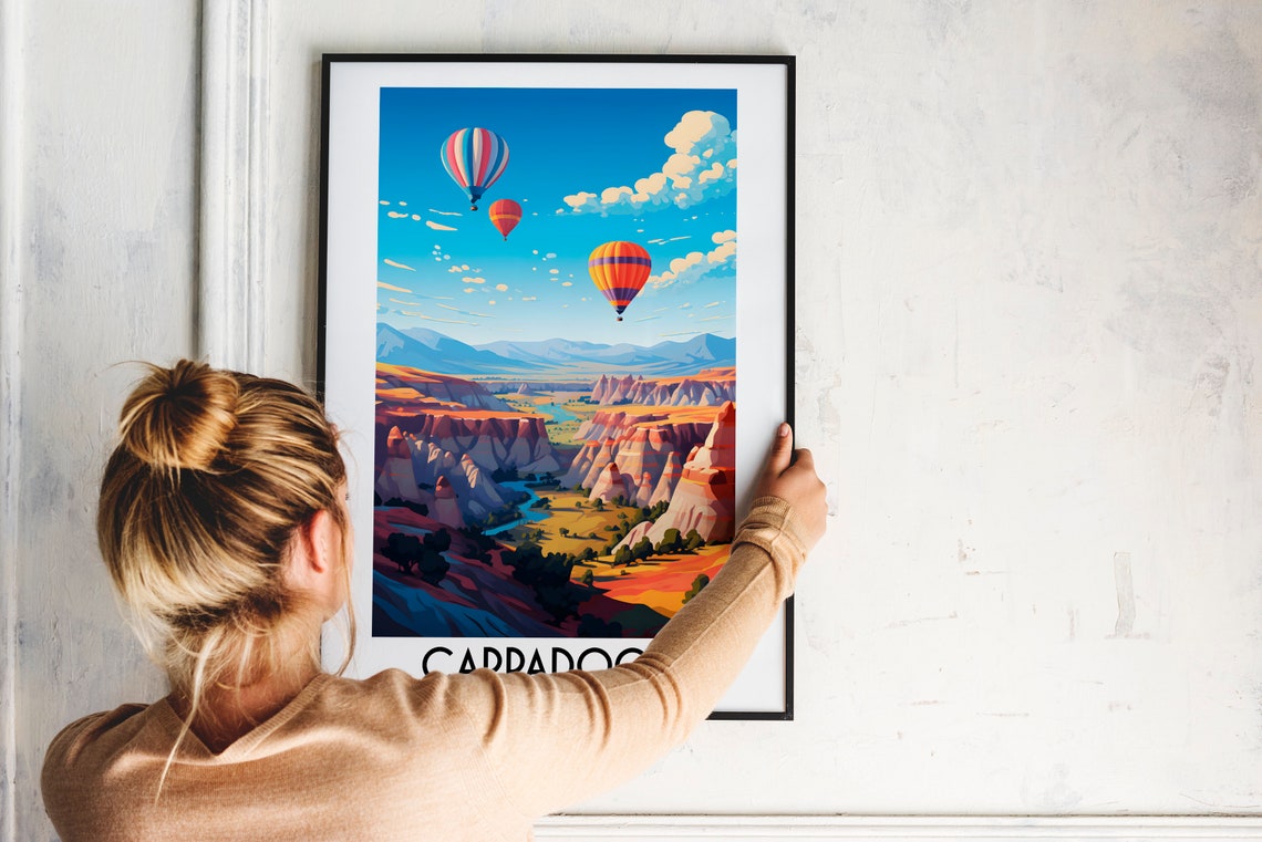 Cappadocia Turkey Hot Air Balloons Fairy Chimneys Travel Poster - Image 2