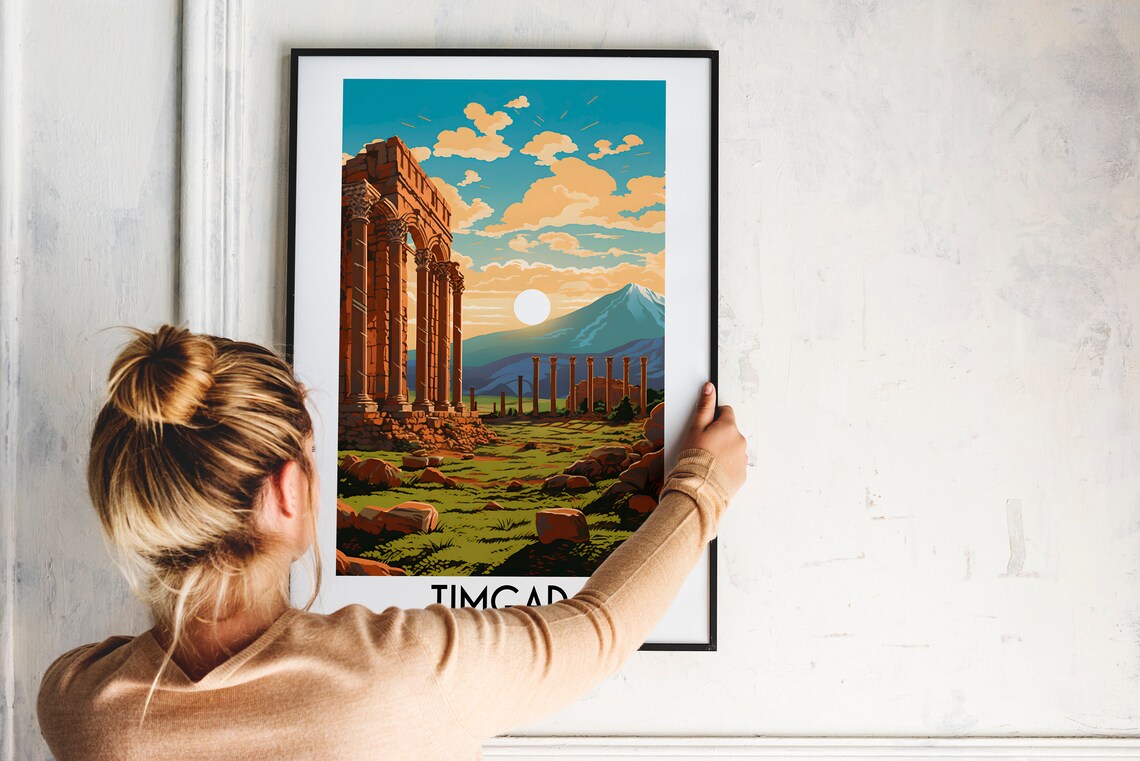 Timgad Algeria Roman Columns Ancient Ruins Vintage Travel Poster - Image 2