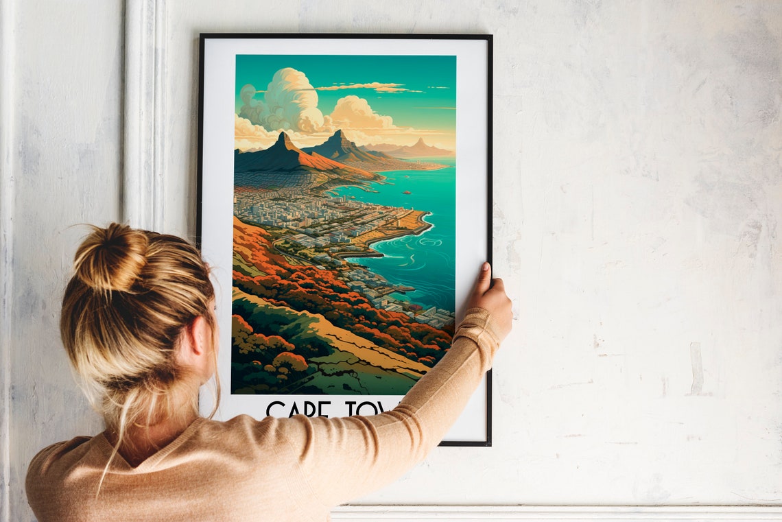 Cape Town South Africa Mountain Coast Panorama Travel Poster - Image 2