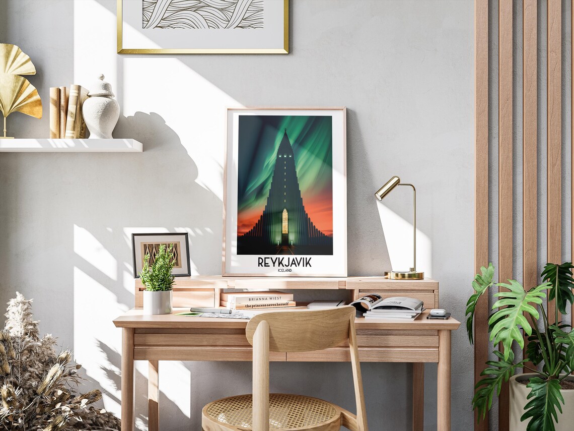 Reykjavik Travel Poster, Iceland Nordic Home Decor - Image 3