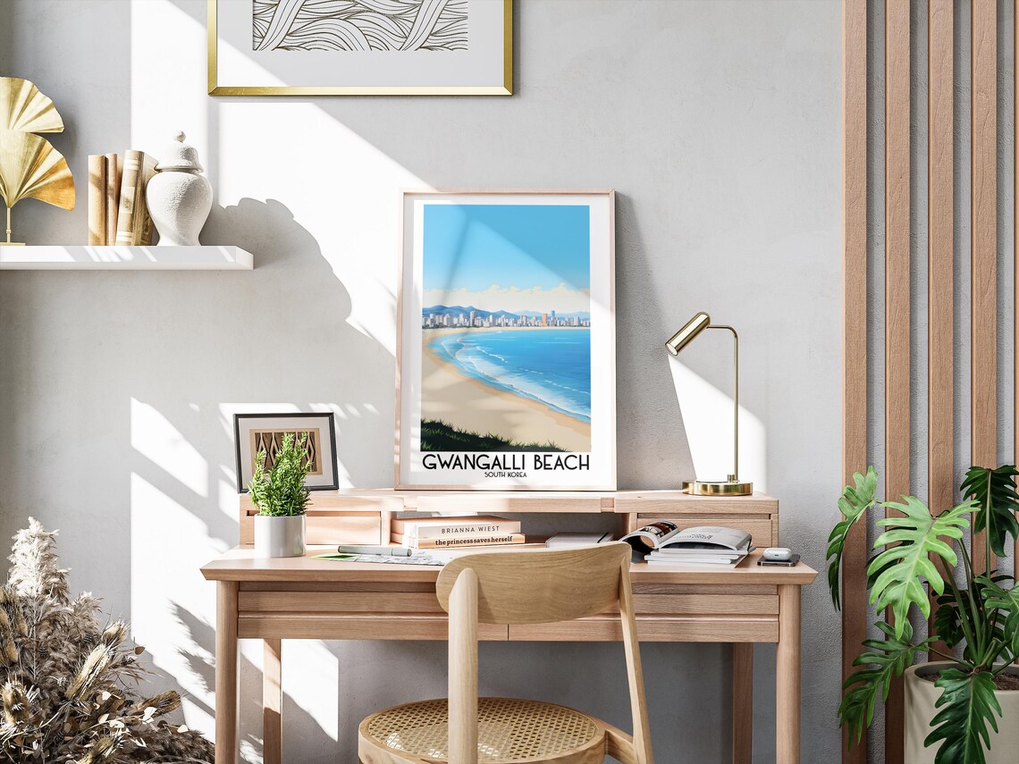 Gwangalli Beach South Korea Busan Sandy Bay Coast Travel Poster - Image 3