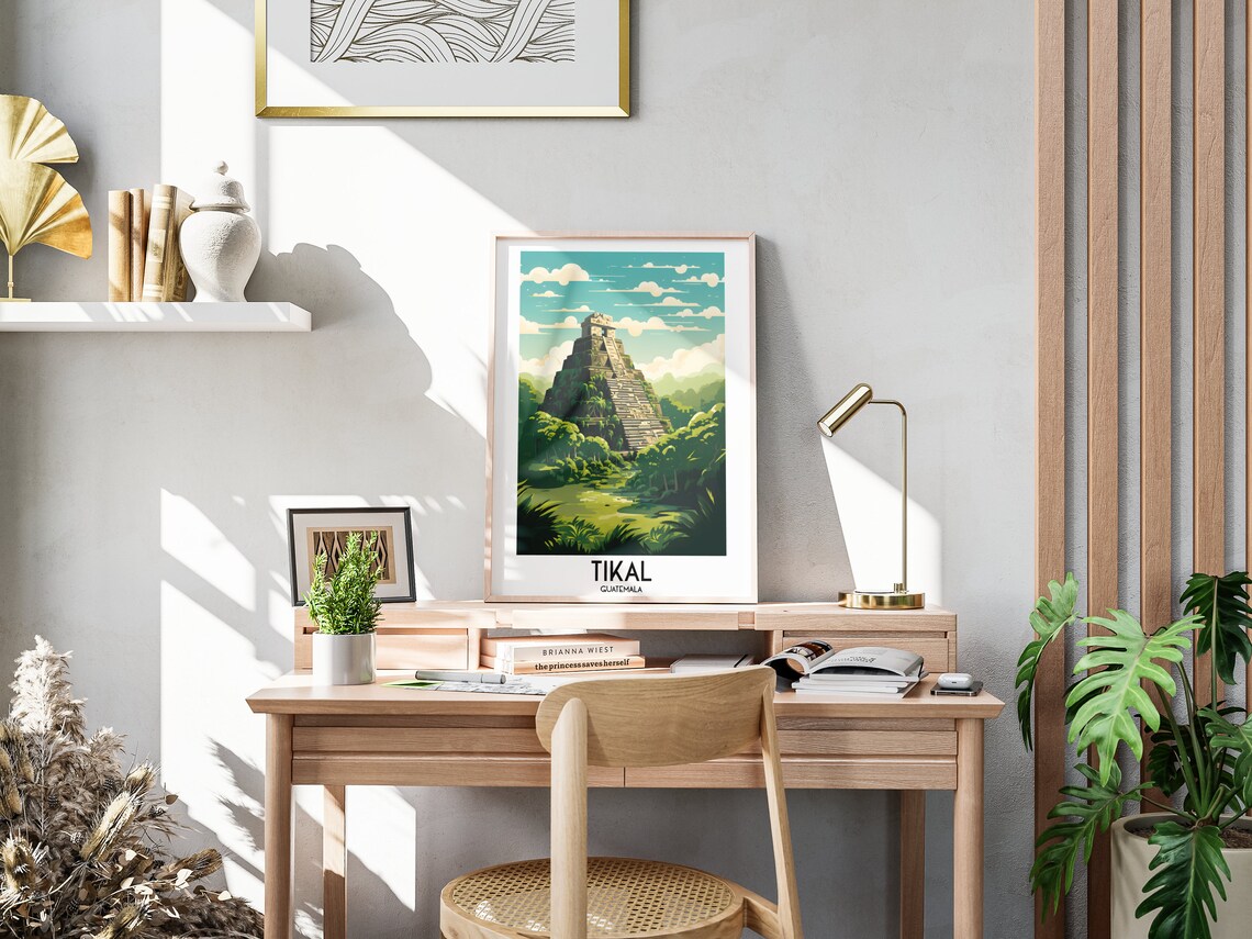 Tikal Travel Poster, Guatemala Central America - Image 3