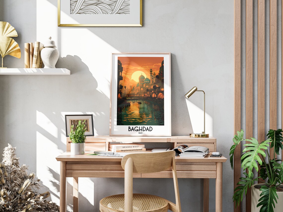 Baghdad Travel Poster, Iraq Middle East Wall Art - Image 3