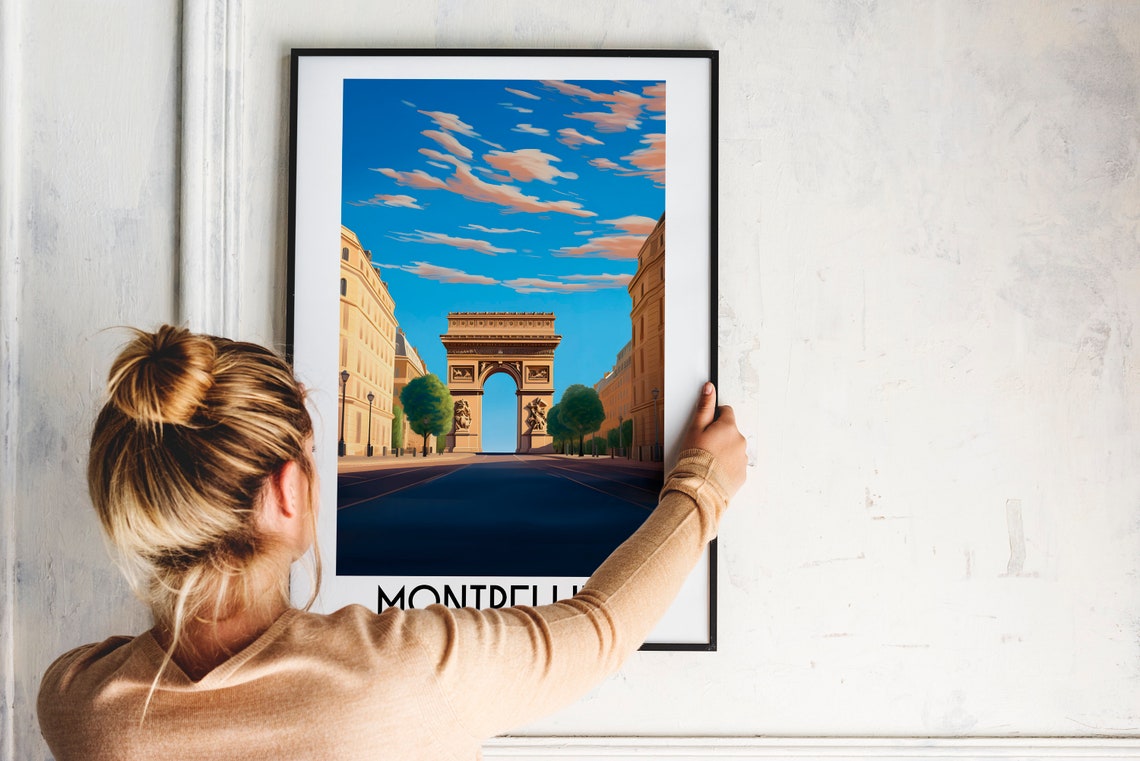 Montpellier Travel Wall Art France Painting Gifts Europe Home Decor Prints Posters Handmade Art French - Image 2