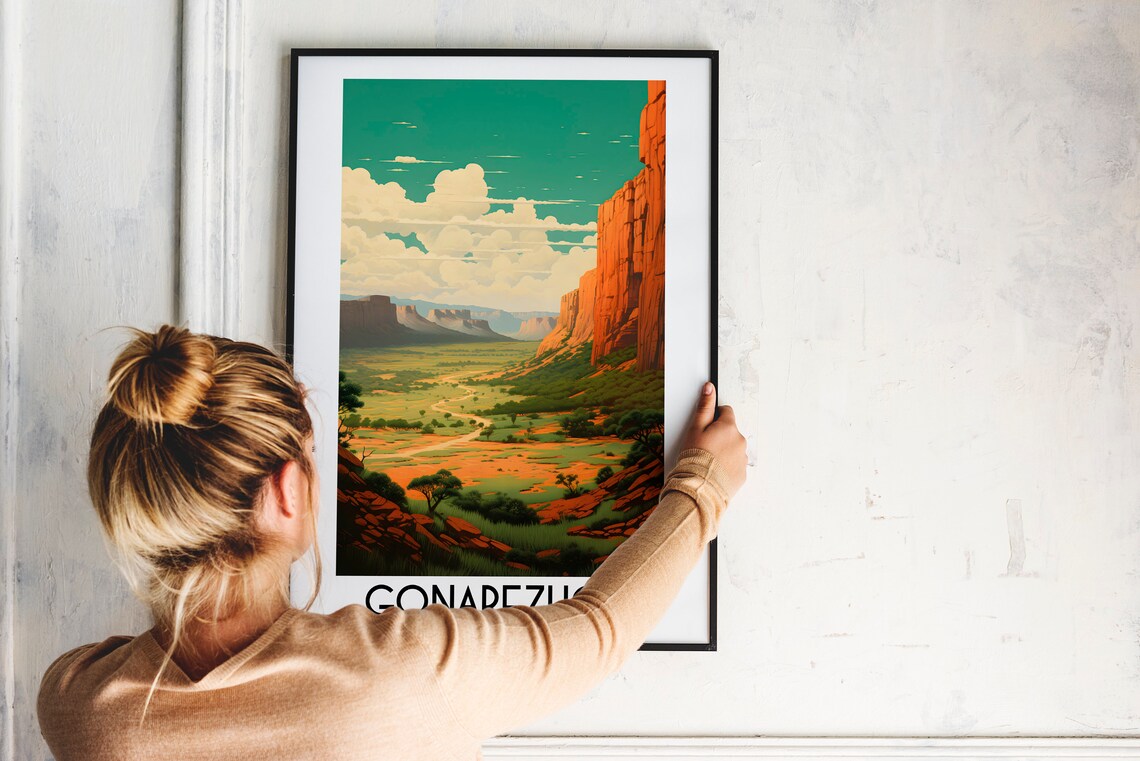 Gonarezhou Towering Red Cliffs Wide Savanna Valley National Park Travel Poster - Image 2
