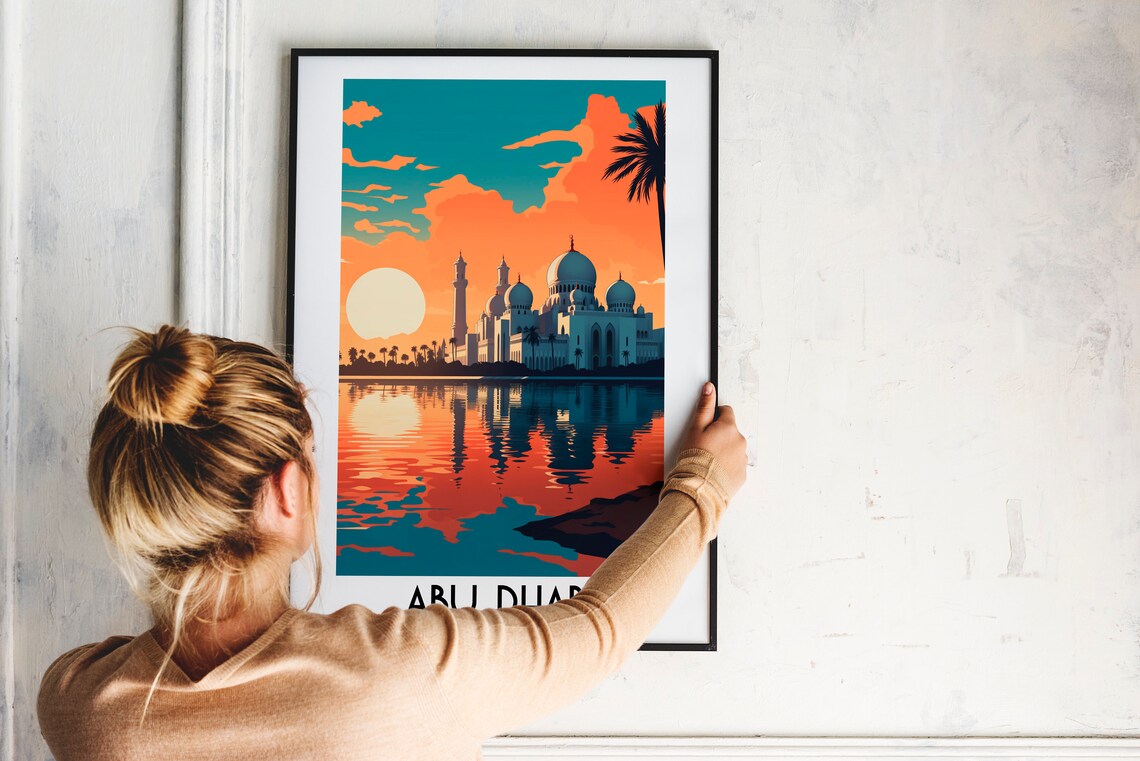 Abu Dhabi Travel Poster, Asia Home Decor Print - Image 2