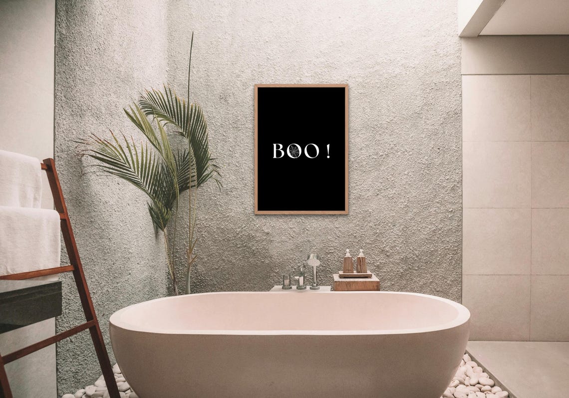 Boo Halloween Black Spiderweb Typographic Spooky Decor Poster - Image 2