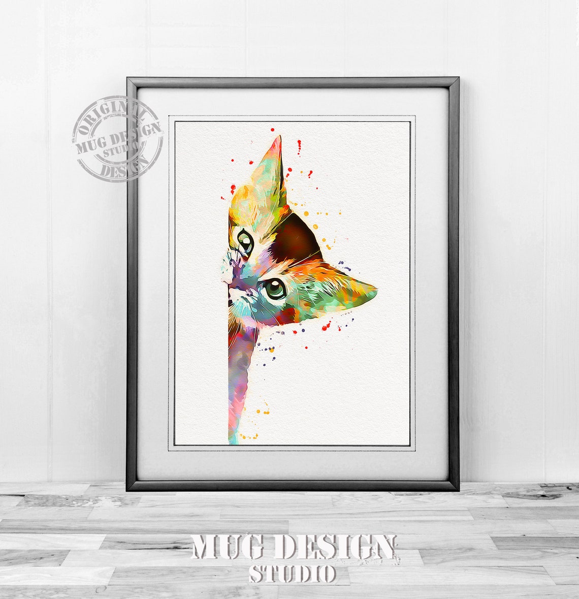 Cat Watercolor Print, Cat Nursery Decor - Image 3