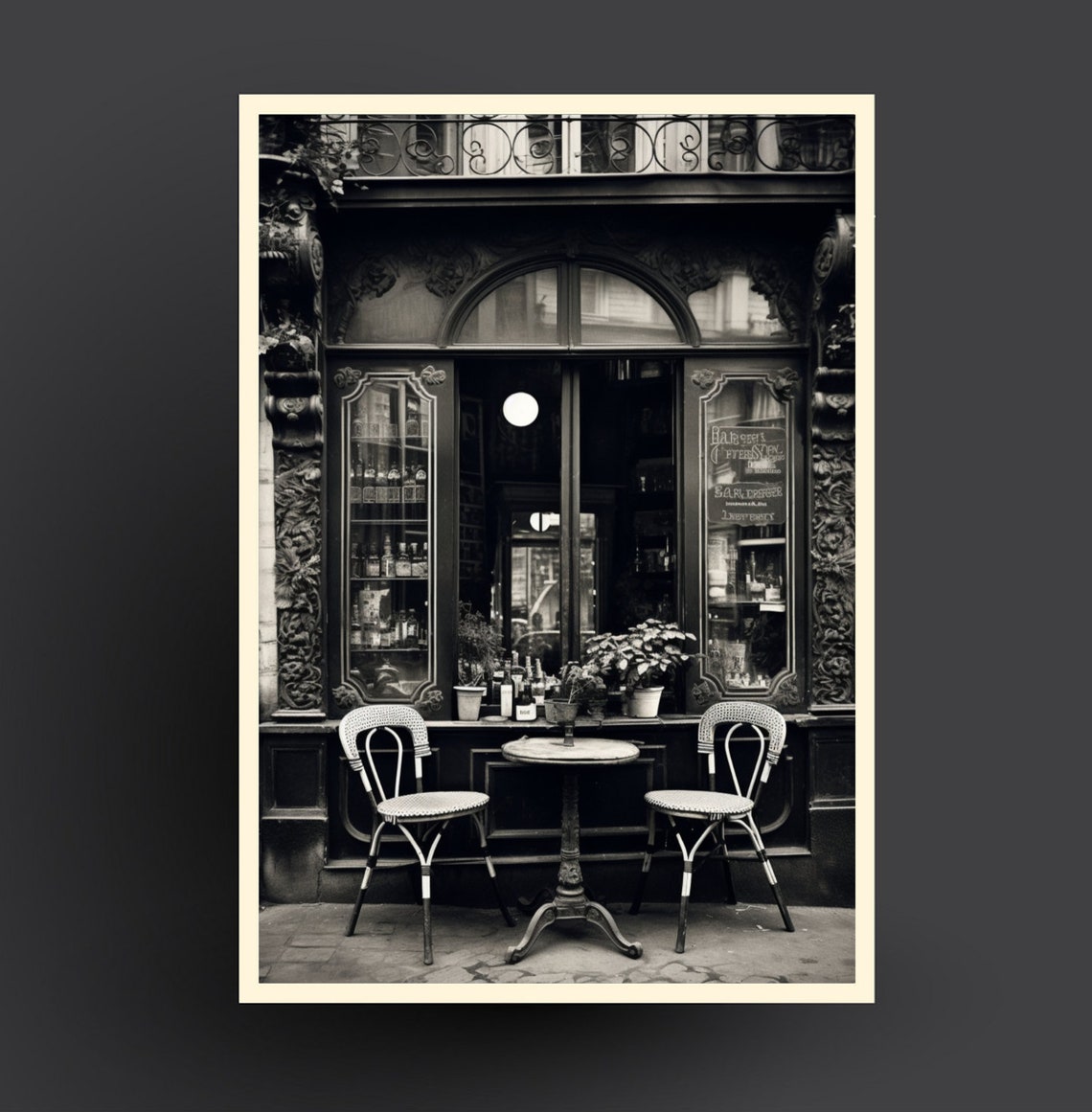 Paris Bistro Parisian Cafe European City Print French Travel Poster Art City Portrait Vintage Photography