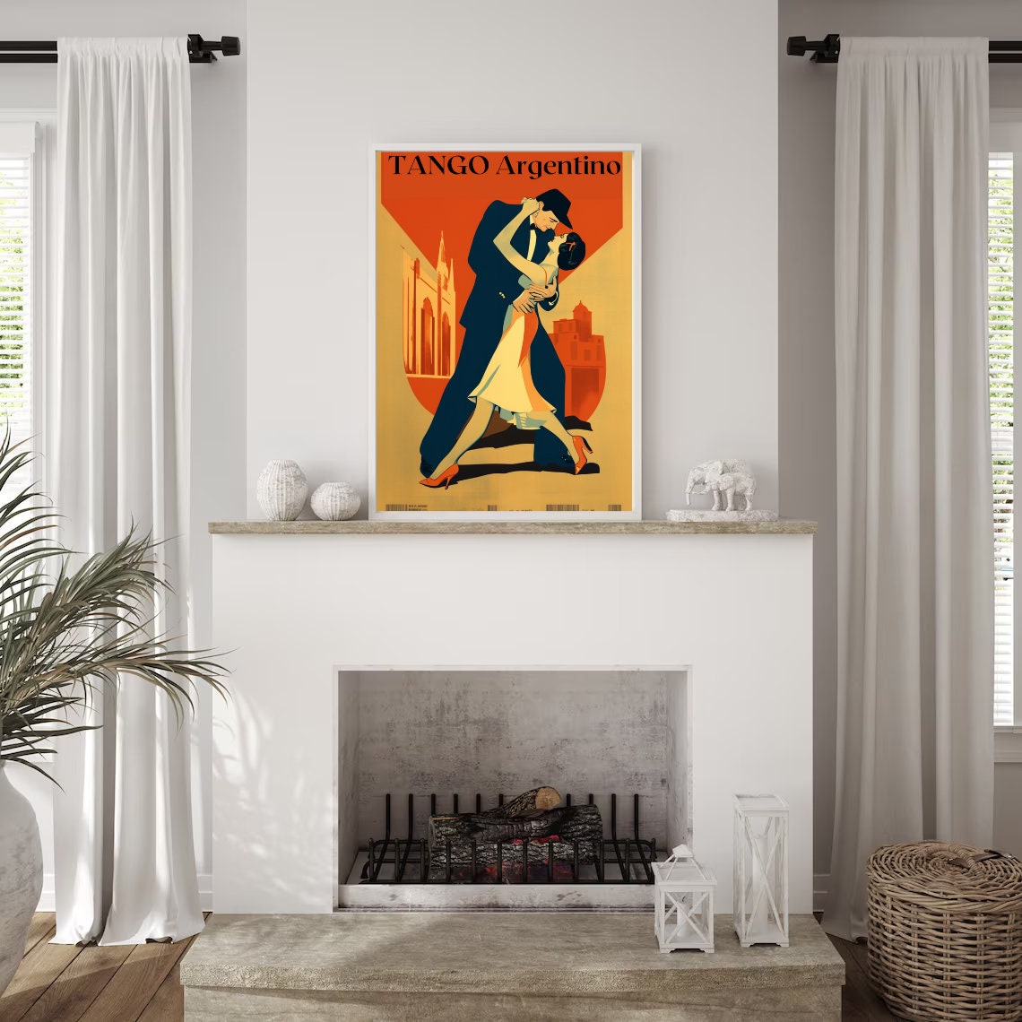 Tango Argentino Vintage Art Deco Dance Couple Romance Travel Poster - Image 2