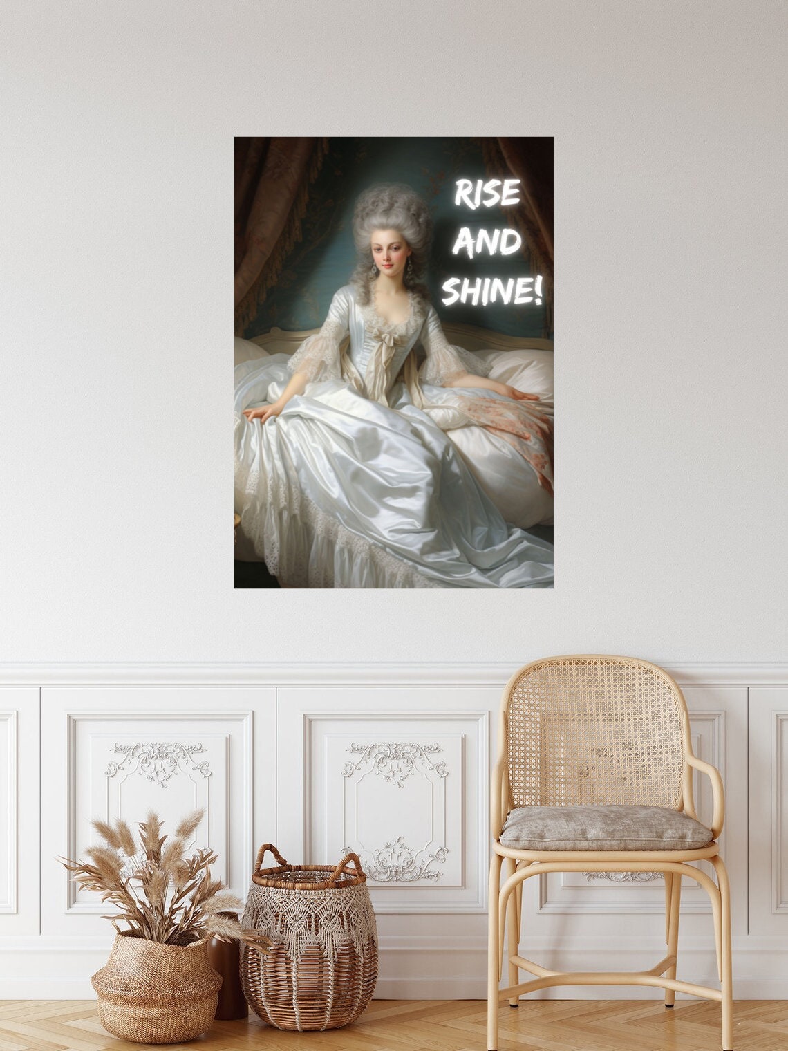 Marie Antoinette Rise And Shine Neon Text Motivational Art Print - Image 3