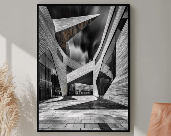 Black And White Photography Prints Architectural Wall Art City Wall Art Modern Architecture Print Urban Photography