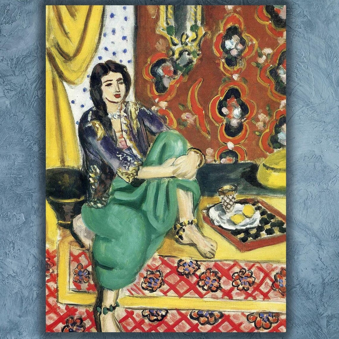 Henri Matisse Odalisque Green Trousers Chessboard Oriental Poster