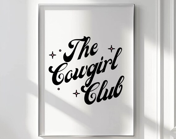 Cowgirl Western Retro Art Print, Neutral Decor
