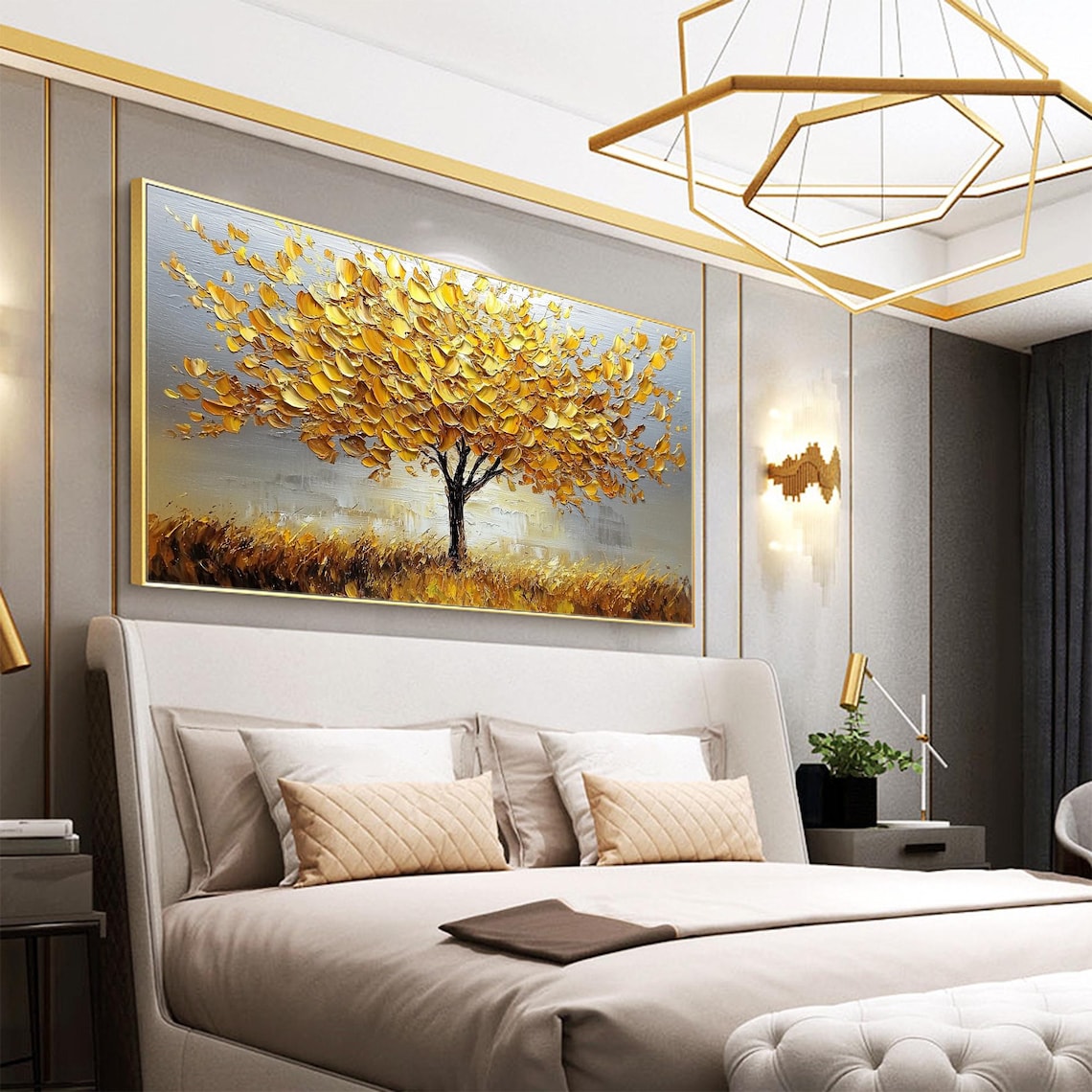 Tree of Life Abstract Gold Tree Wall Art Print - Image 4