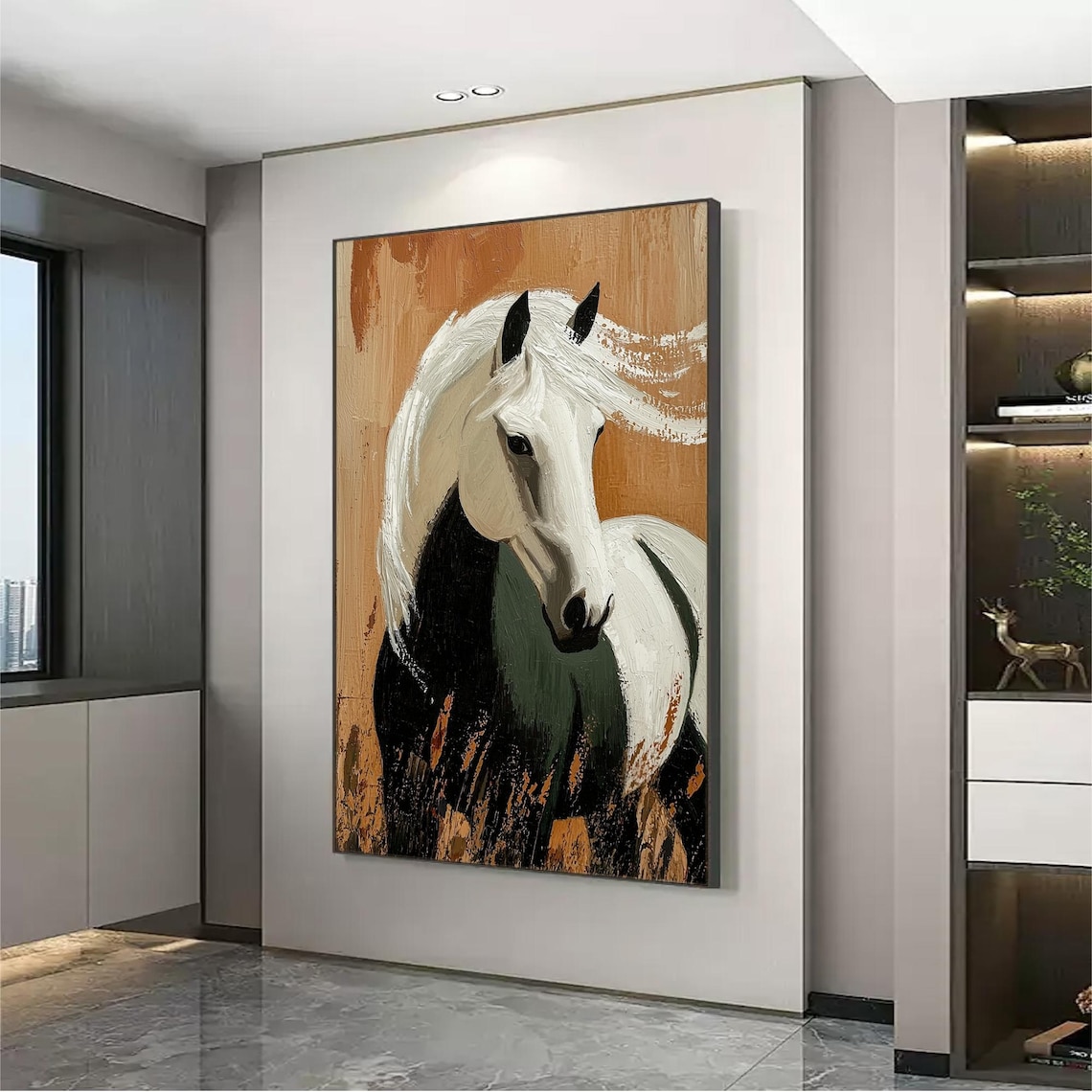 Abstract 3D Textured Horse Oil Painting Art Print - Image 3