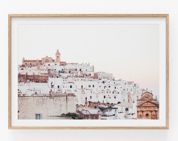 Naples Italy Cityscape Travel Poster, Living Room Decor