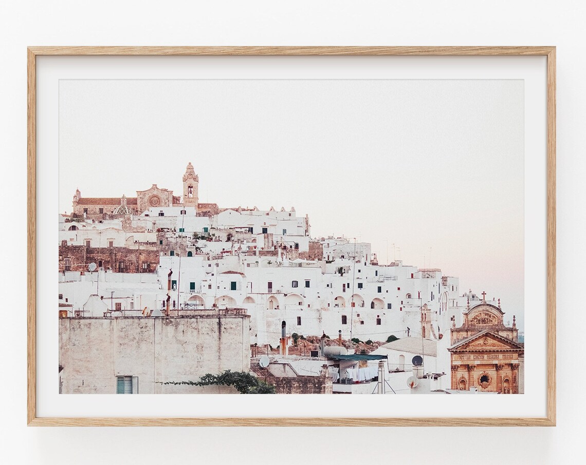 Naples Italy Cityscape Travel Poster, Living Room Decor