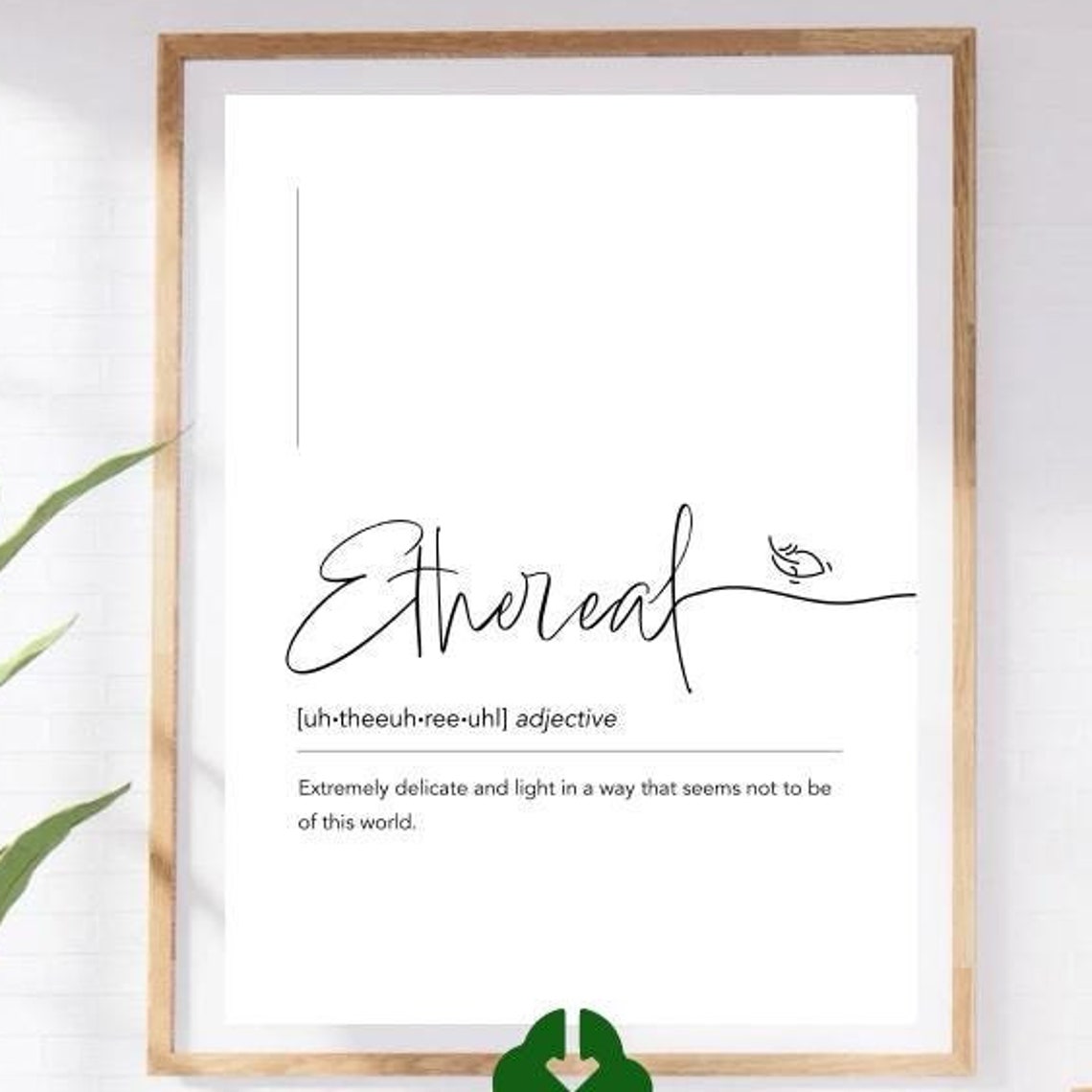 Ethereal Script Definition Black Delicate Otherworldly Leaf Poster - Image 4