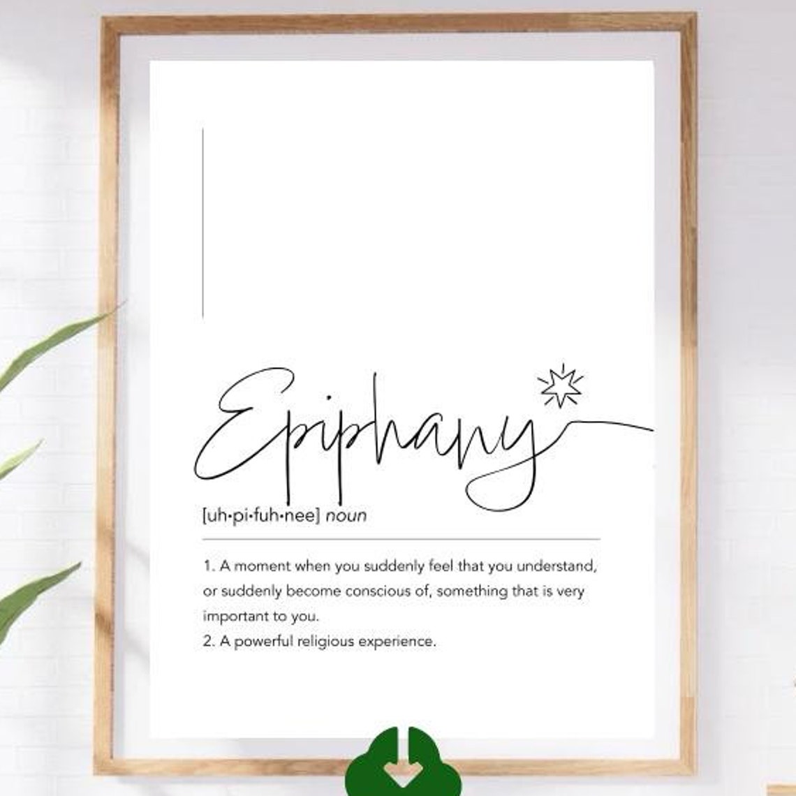 Epiphany Word Definition Black and White Minimalist Wall Decor Poster - Image 4