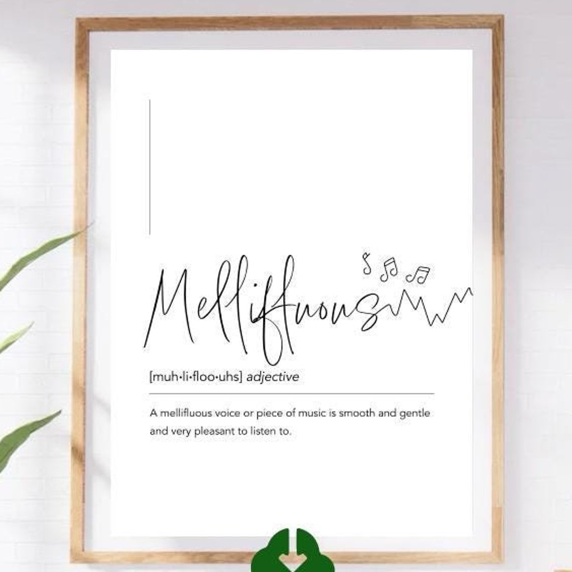 Mellifluous Script Definition White Musical Smooth Voice Art Poster