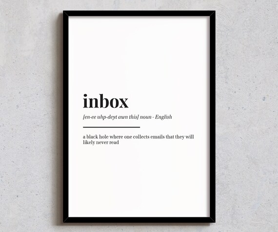 Inbox Definition, Funny Office Wall Decor