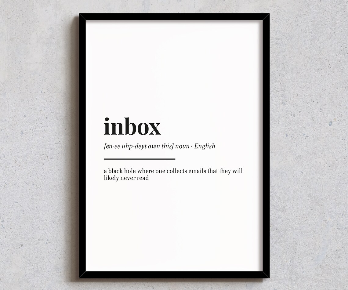 Inbox Definition, Funny Office Wall Decor