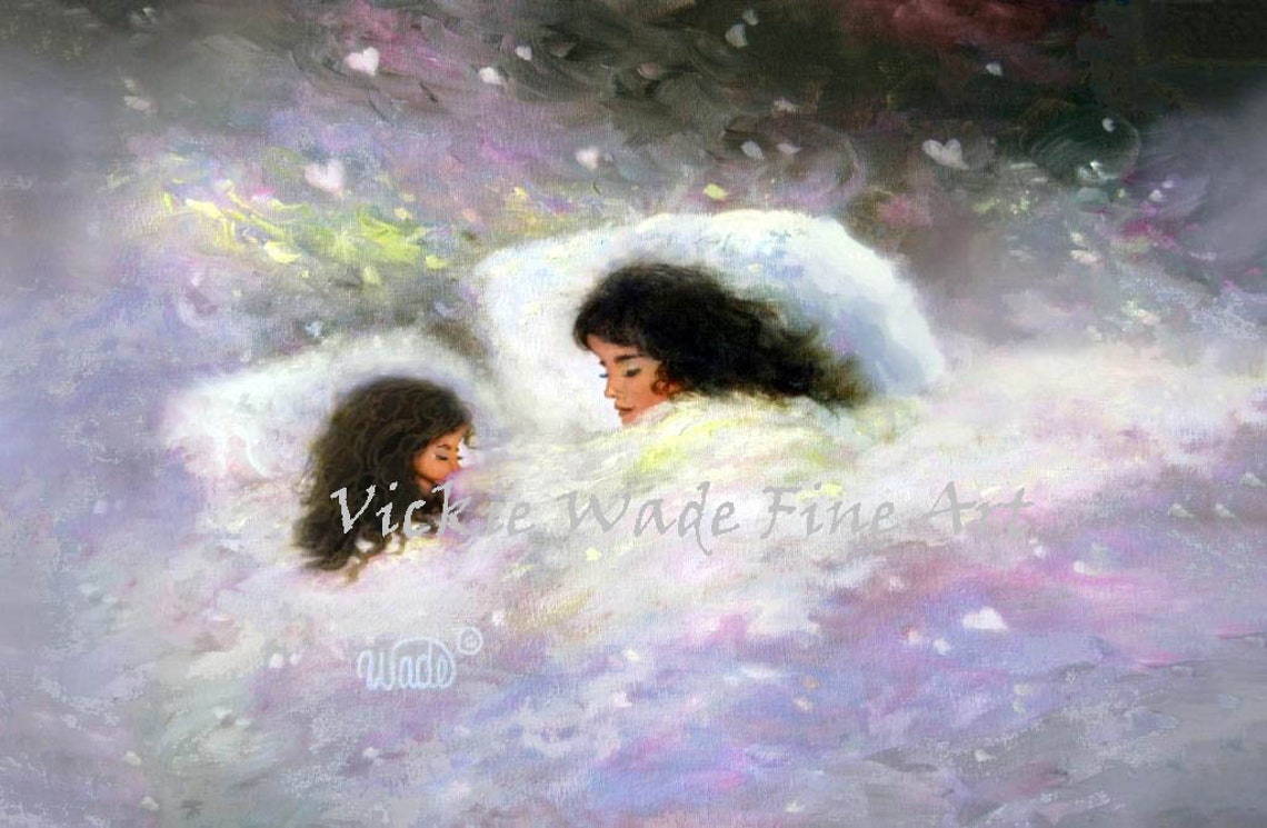 Mother And Daughter Dream Art Print Napping Mom And Daughter Big Sister Little Sister Sleeping Girls Two Sisters Two Girls Vickie Wade