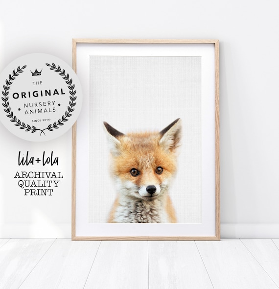 Baby Fox Nursery Animal Art Print