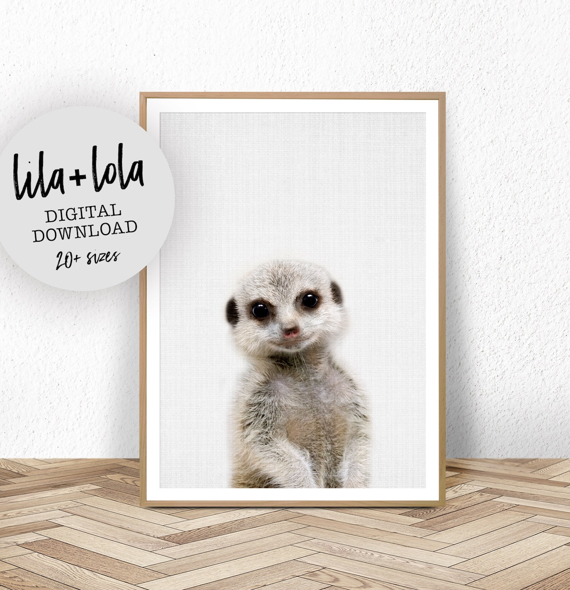 Baby Meerkat Art Print, Safari Nursery Decor