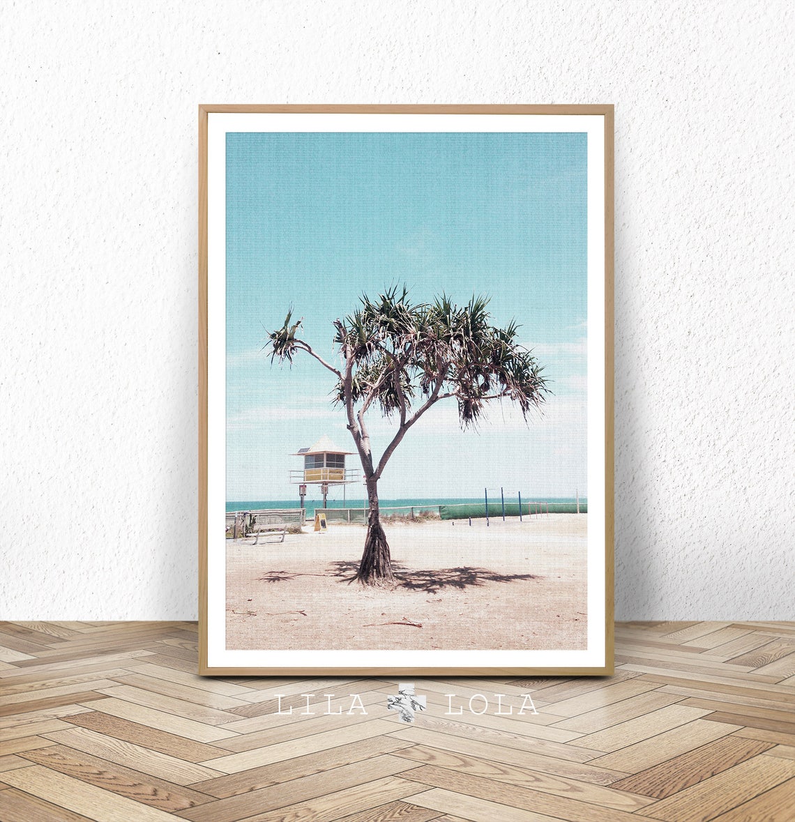 Coastal Palm Tree Beach Art Print