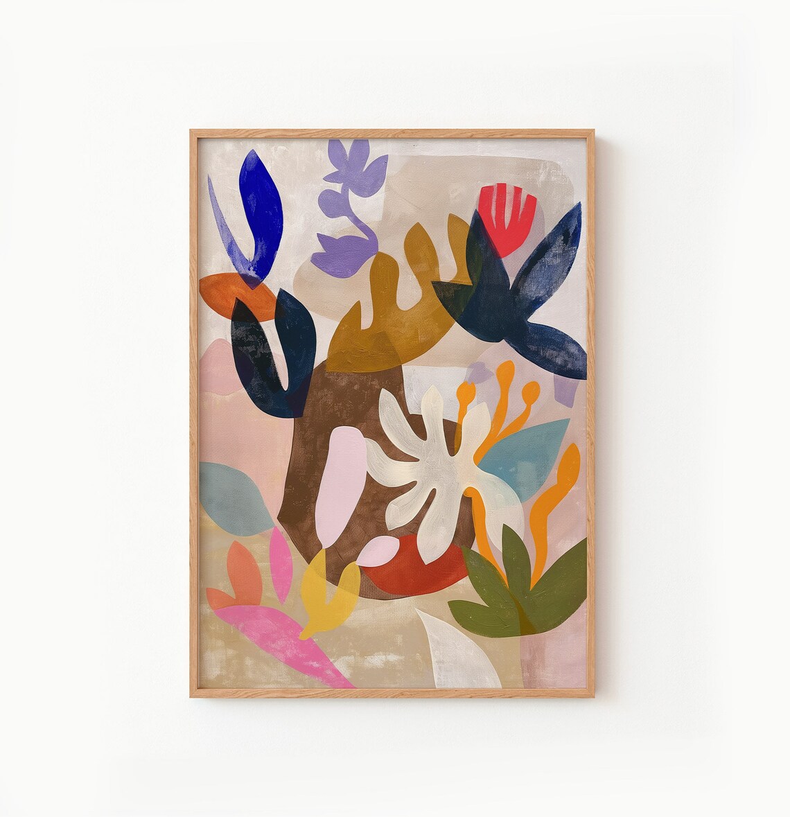 Colourful Abstract Cutout Shapes Modern Art Print