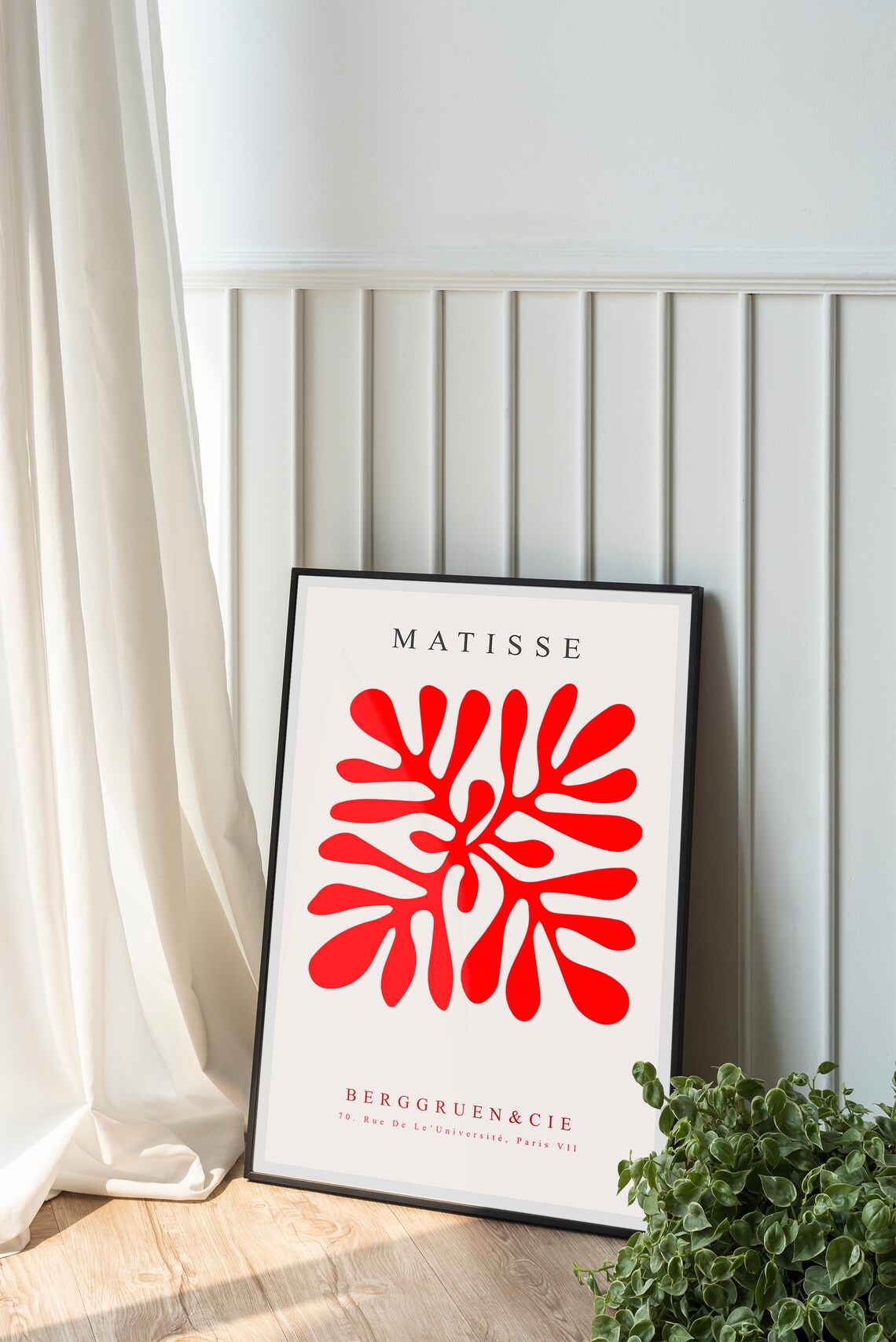 Henri Matisse Red Paper Cutout Flower Berggruen Paris Exhibition Poster - Image 2