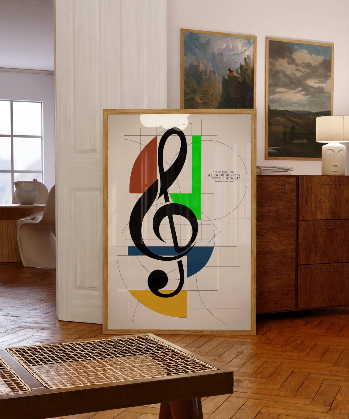 Treble Bass Alto Clef Set Of 3 Bauhaus Music Quote Wall Poster - Image 3
