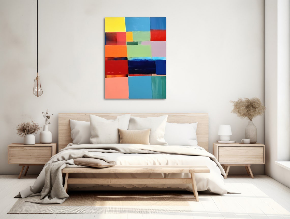 Colorful Geometric Blocks Abstract Modern Bright Palette Wall Art - Image 2