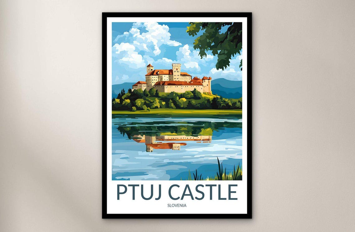 Ptuj Castle Slovenia Medieval Hilltop Castle Lake Reflection Poster